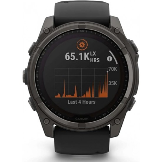 ساعة Garmin fēnix 8 – مقاس 51 مم – إصدار Solar + Sapphire – ساعة GPS احترافية متعددة الرياضات ساعة Garmin fēnix 8 – مقاس 51 مم – إصدار Solar + Sapphire – ساعة GPS احترافية متعددة الرياضات