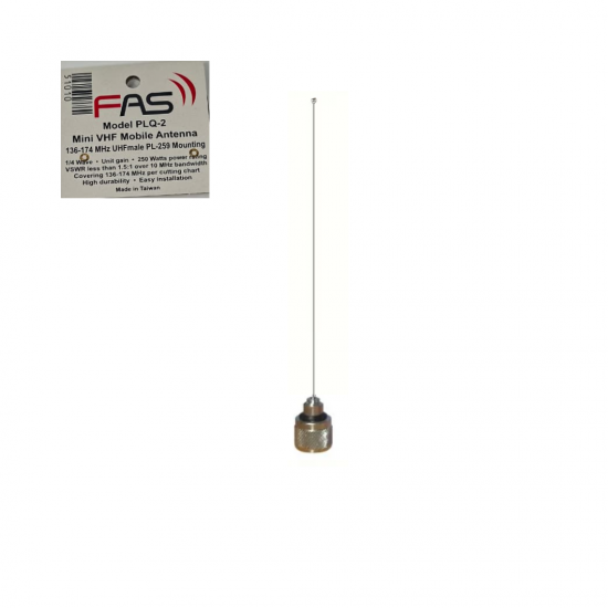 هوائي FAS PLQ-2 VHF Mini – هوائي متنقل صغير 136-174MHz بقدرة 250 واط هوائي FAS PLQ-2 VHF Mini – هوائي متنقل صغير 136-174MHz بقدرة 250 واط