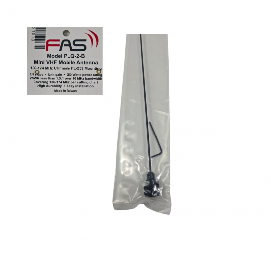 هوائي FAS PLQ-2-B VHF قصير – هوائي متنقل 136-174MHz بقدرة 250 واط هوائي FAS PLQ-2-B VHF قصير – هوائي متنقل 136-174MHz بقدرة 250 واط